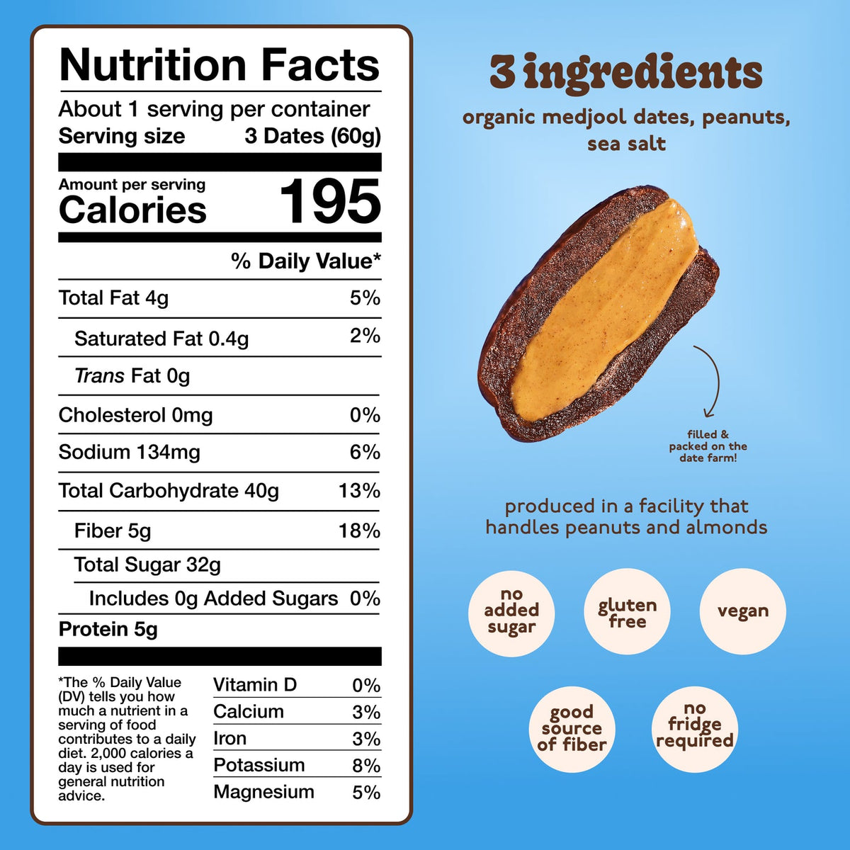 Peanut Butter Dates Snack Packs – Realsy – 10 Pack