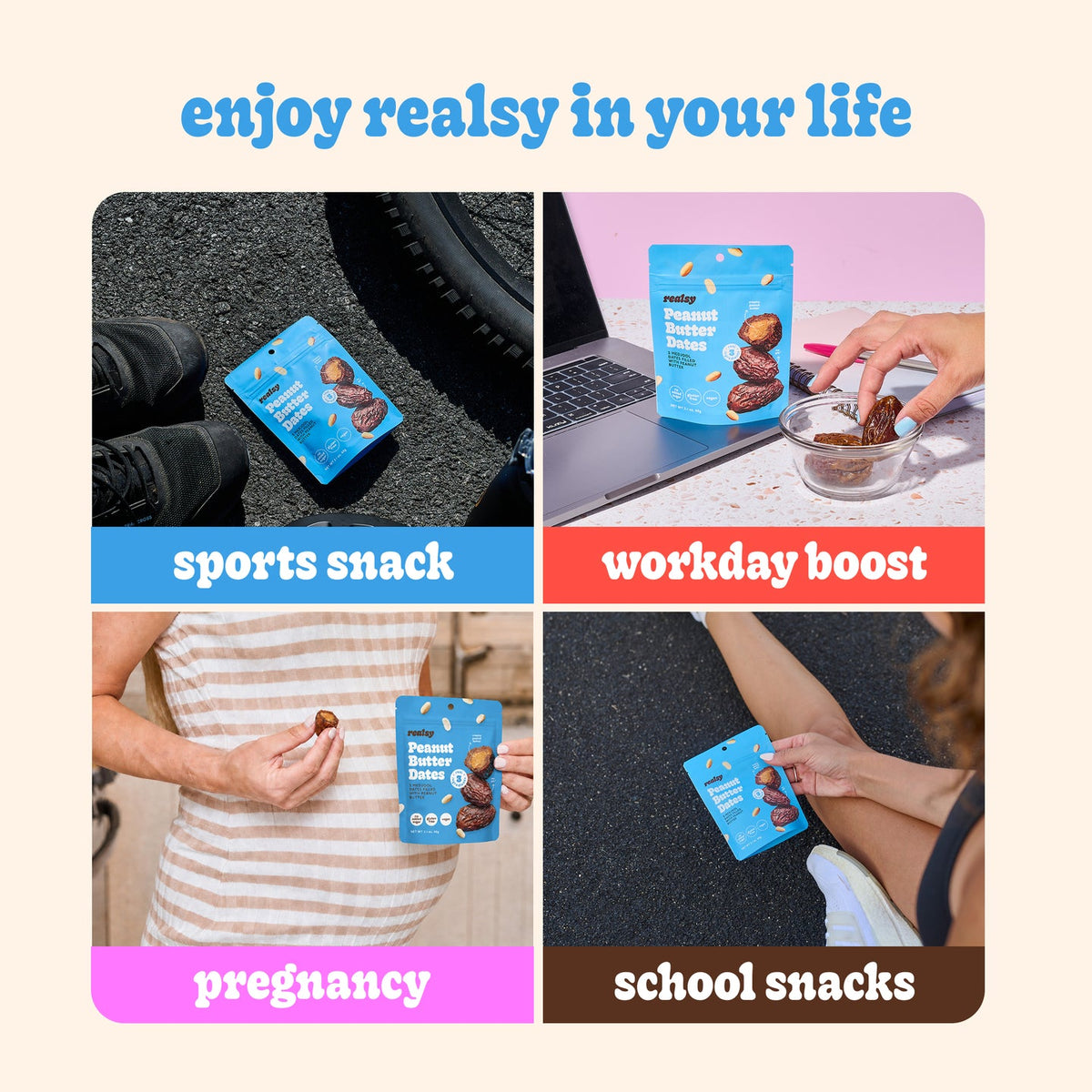 Peanut Butter Dates Snack Packs – Realsy – 10 Pack