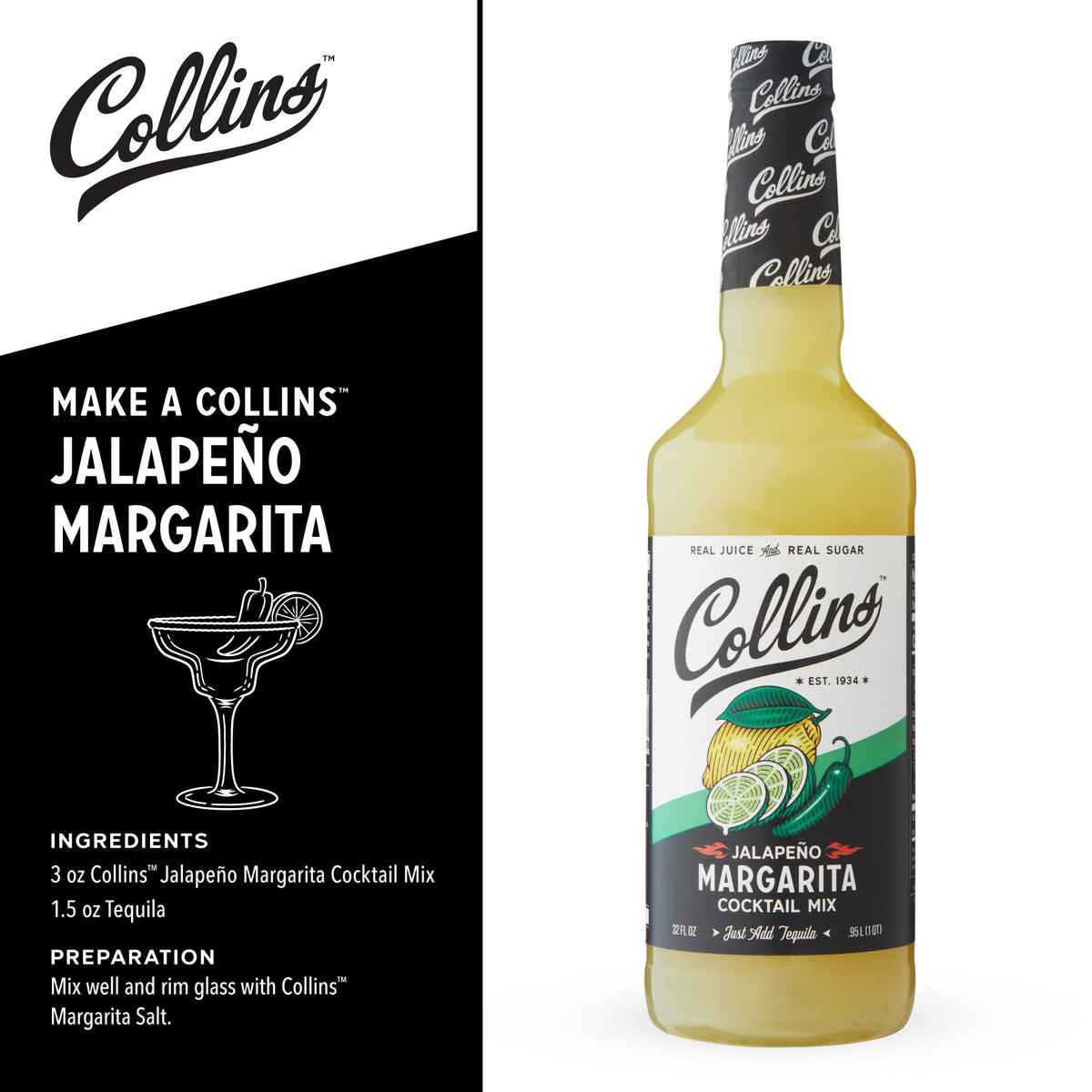 Collins Jalapeno Margarita Mix — 32 oz