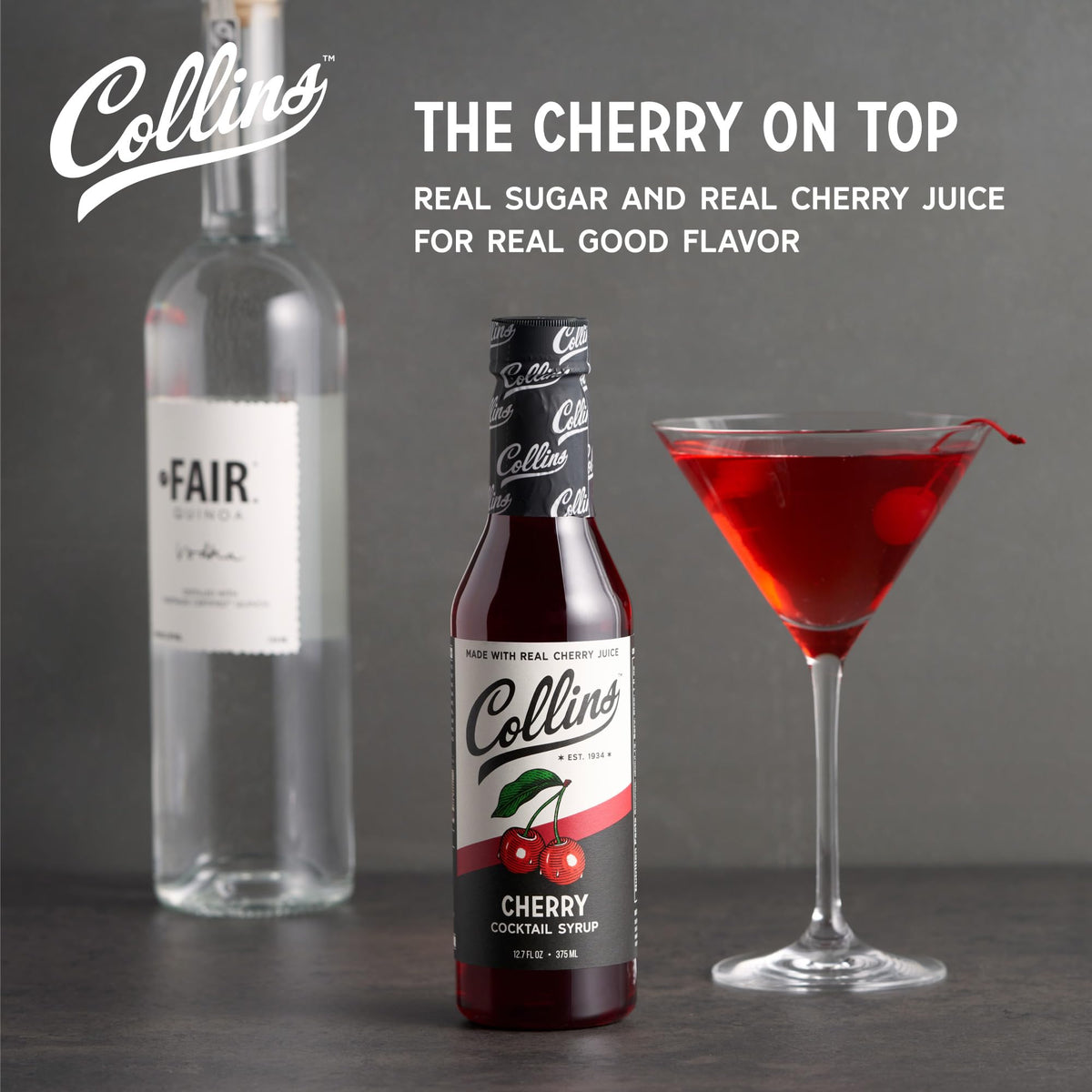 Collins Cherry Cocktail Syrup — 12.7 oz