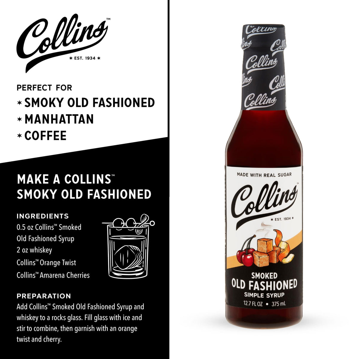 Collins Simple Syrup — 12.7 oz