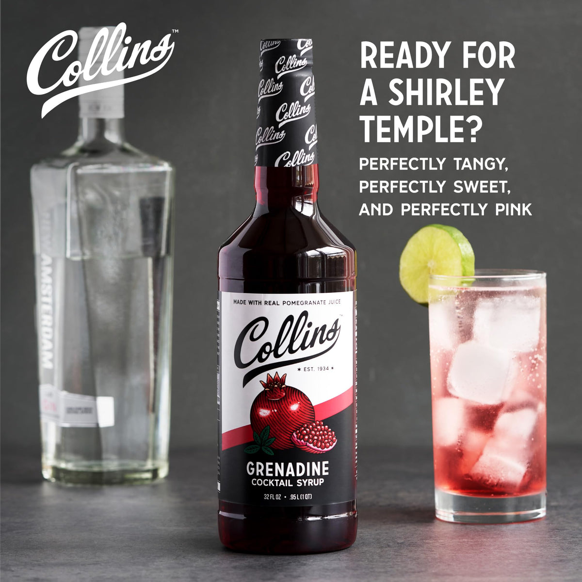 Collins Grenadine Cocktail Syrup — 32 oz
