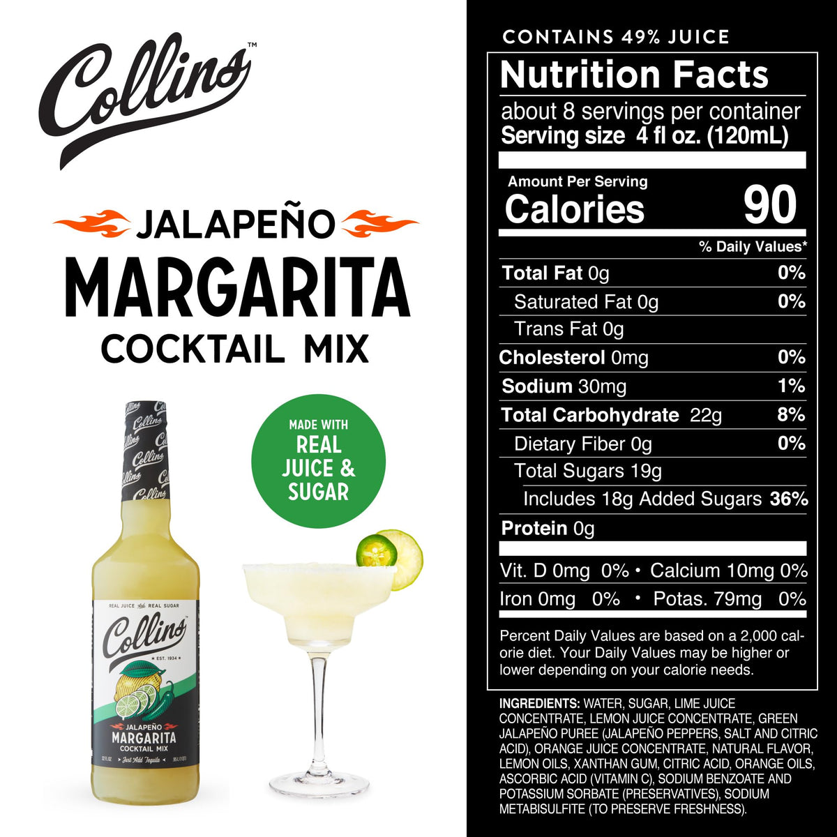 Collins Jalapeno Margarita Mix — 32 oz