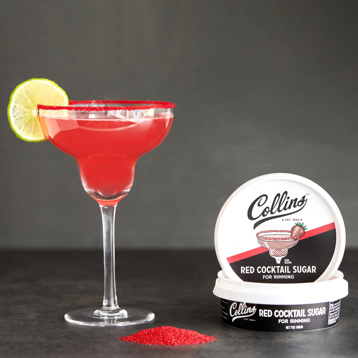 Collins Red Cocktail Sugar — 7 oz