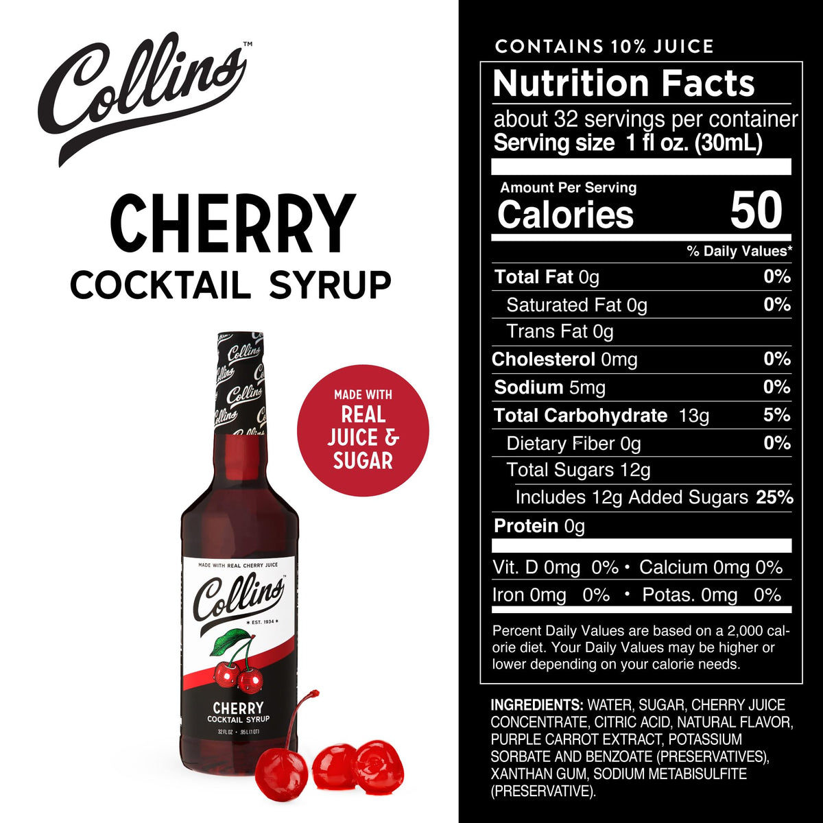 Collins Cherry Syrup — 32 oz