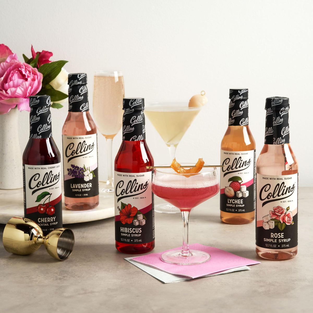 Collins Cherry Cocktail Syrup — 12.7 oz