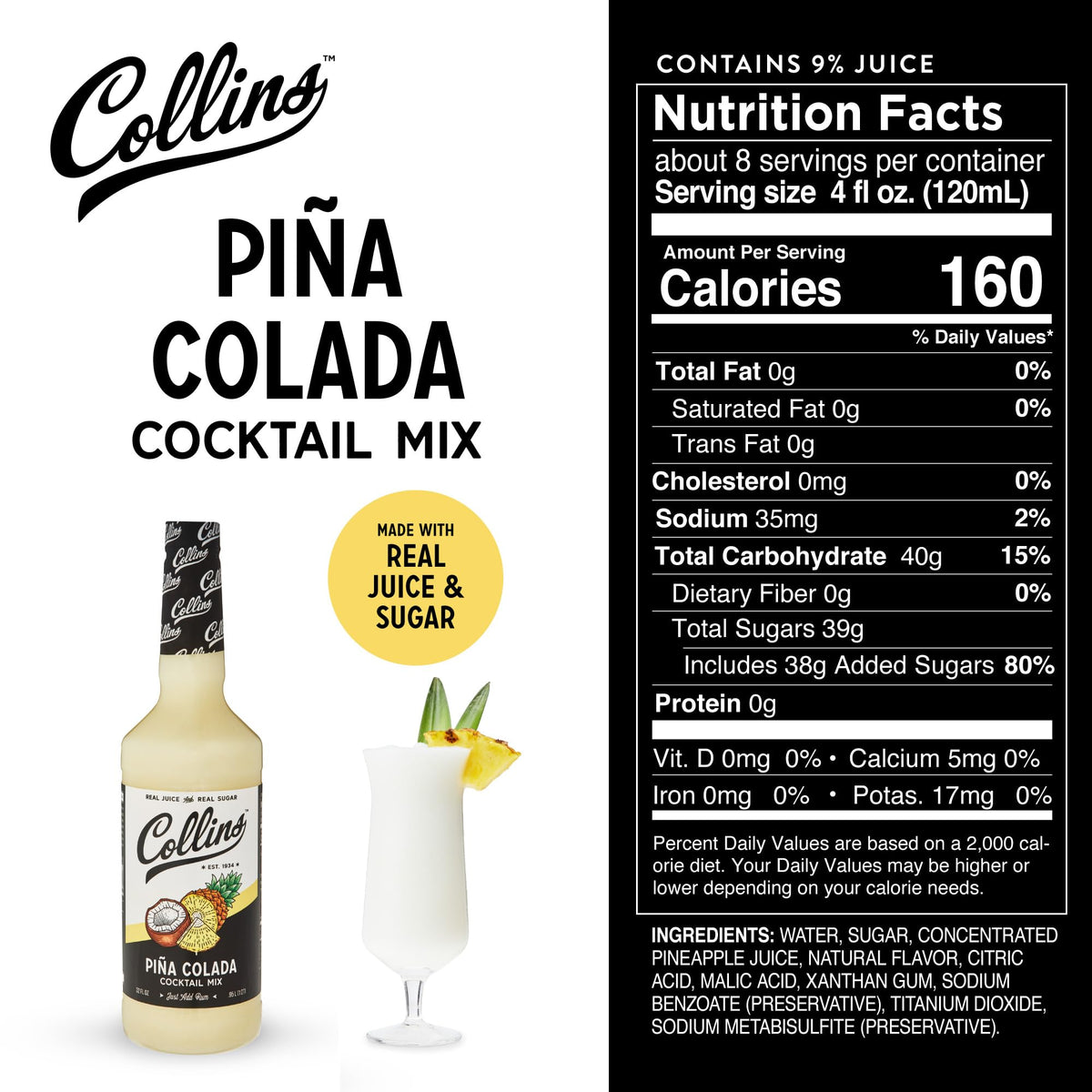 Collins Pina Colada Mix — 32 oz