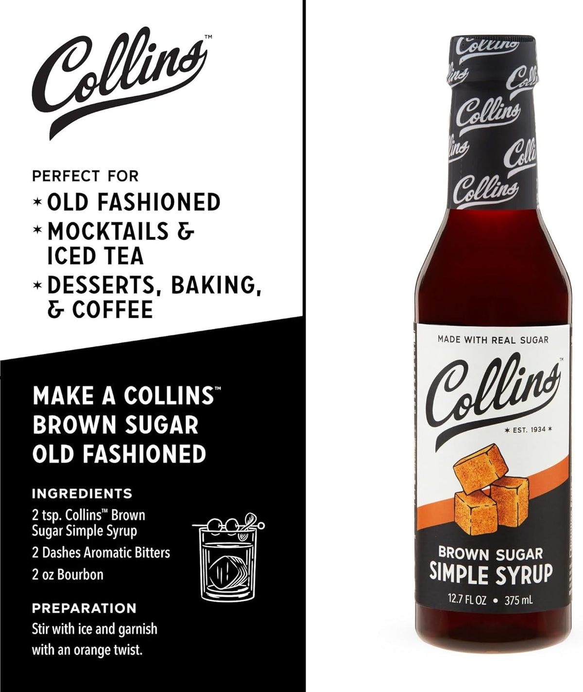 Collins Brown Sugar Simple Syrup — 12.7 oz