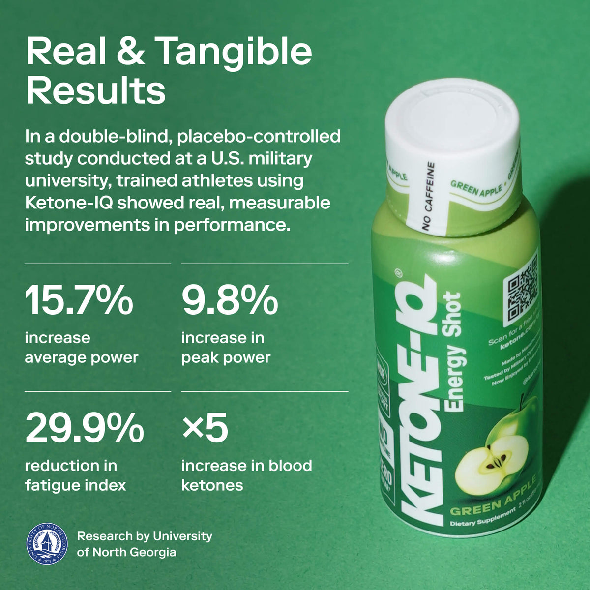 Ketone-IQ Caffeine-Free Shot, Green Apple