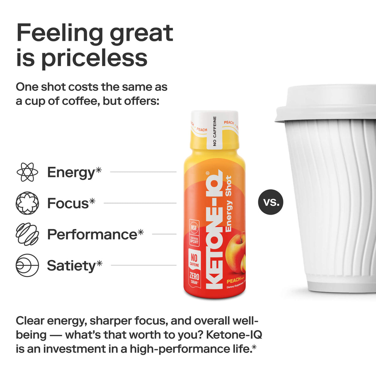 Ketone-IQ Caffeine-Free Shot, Peach