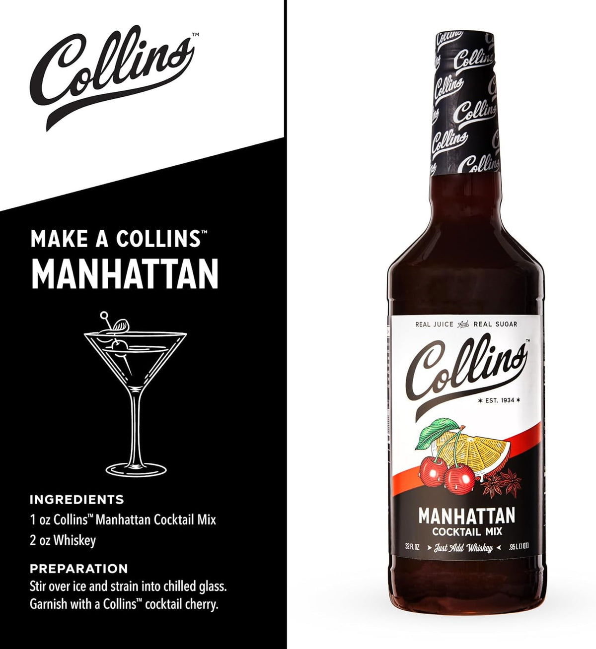 Collins Old Fashioned Mix — 32 oz