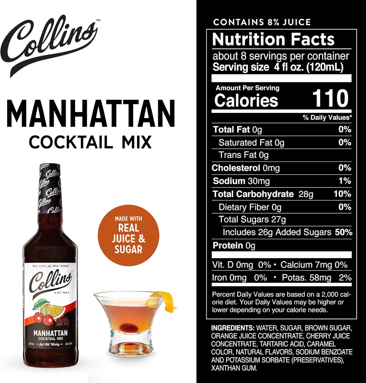Collins Old Fashioned Mix — 32 oz