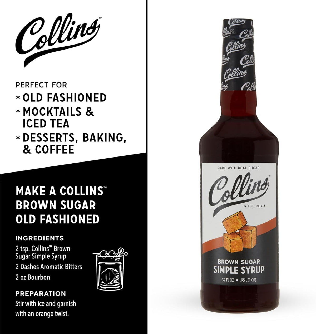 Collins Brown Sugar Simple Syrup — 32 oz