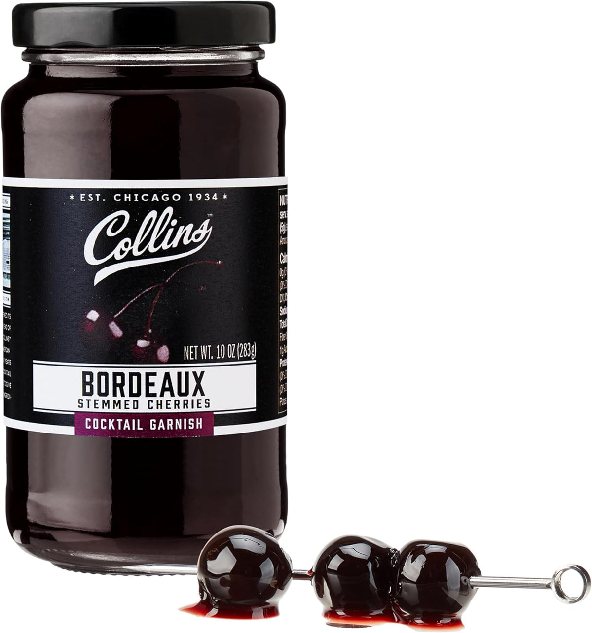 Collins Bordeaux Style Cocktail Cherries — 10 oz