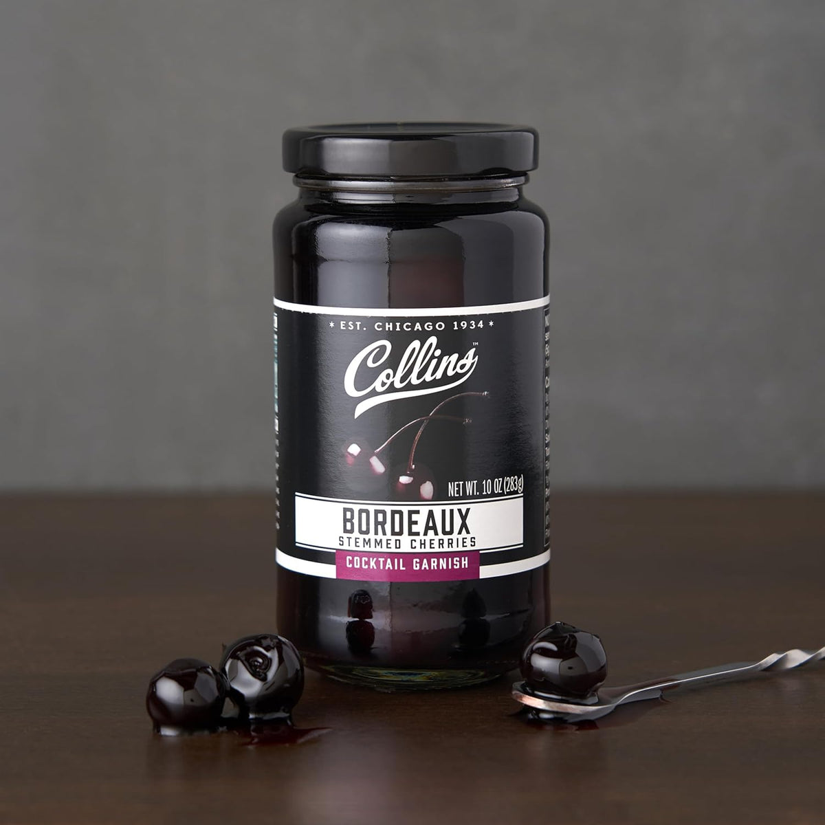 Collins Bordeaux Style Cocktail Cherries — 10 oz