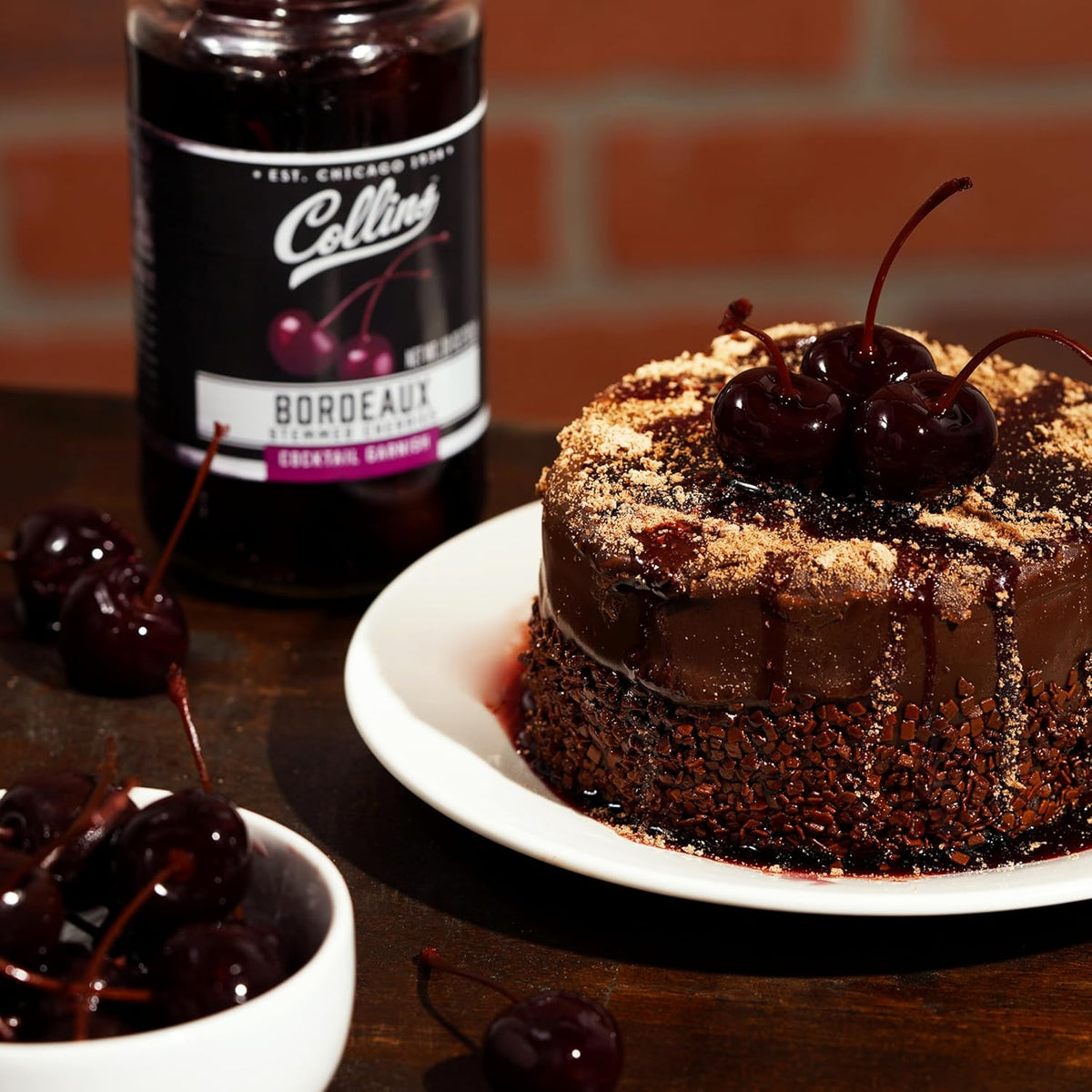 Collins Bordeaux Style Cocktail Cherries — 10 oz