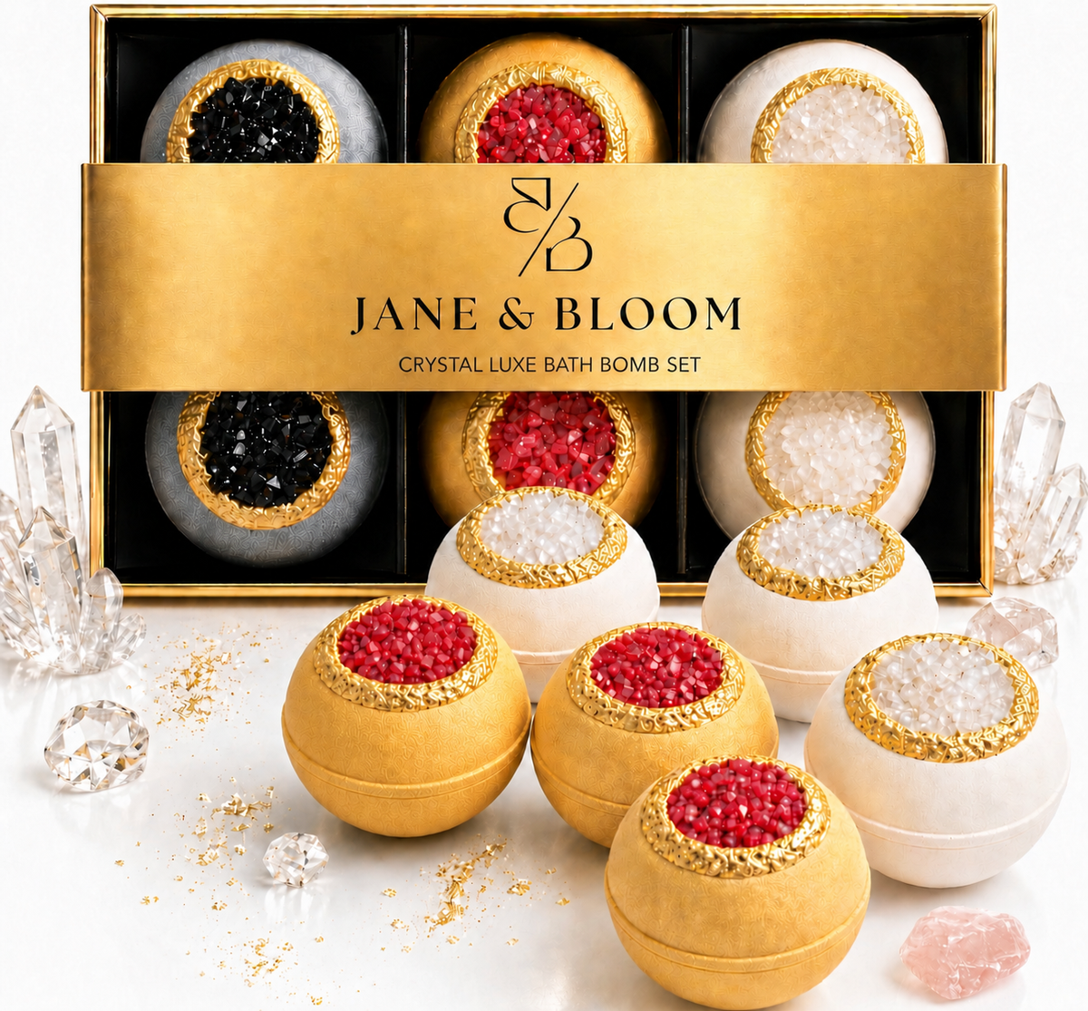 Crystal Luxe Bath Bomb Gift Set - Jane & Bloom