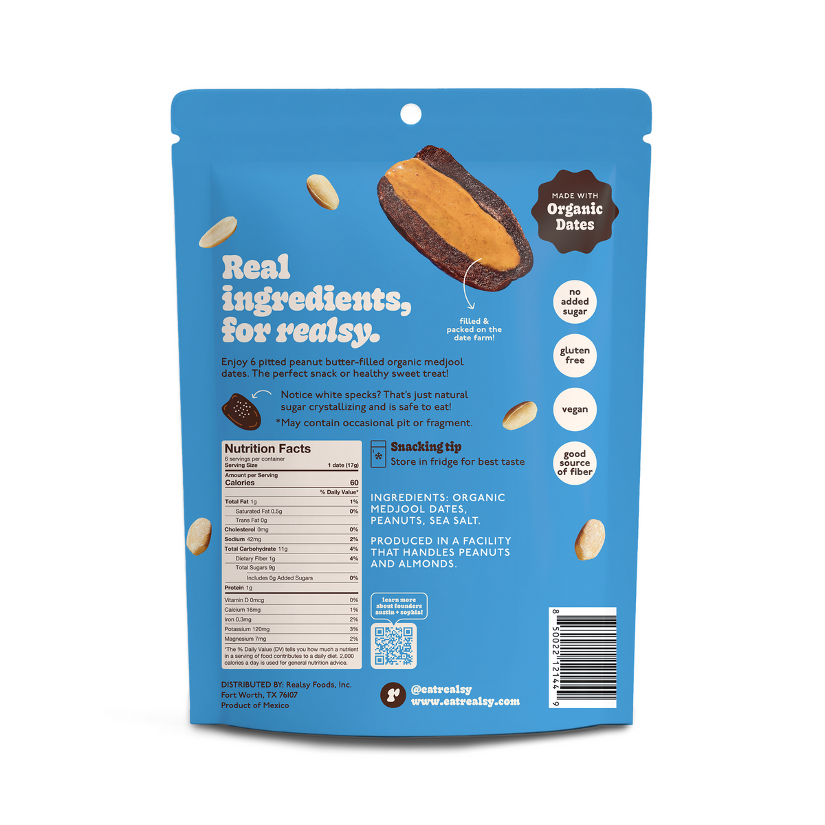 Peanut Butter Dates Snack Packs – Realsy – 10 Pack