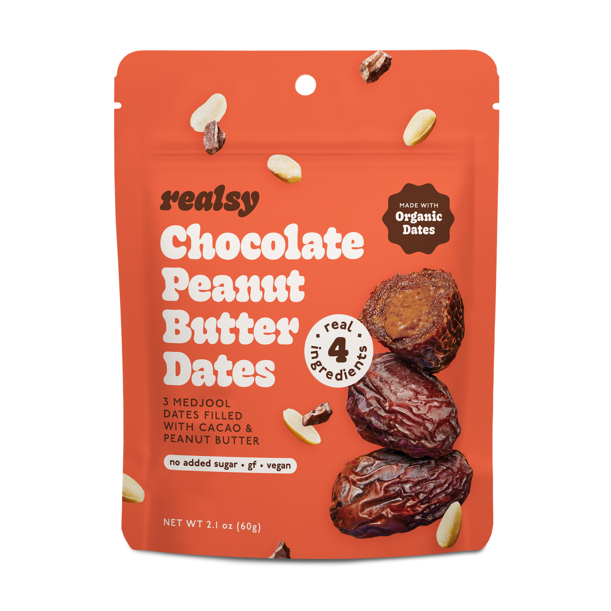 Chocolate Peanut Butter Dates Snack Packs – Realsy – 10 Pack